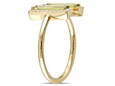 1ct Peridot and 0.10ctw Diamond in 14k Yellow Gold Open Design Ring