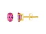 6x4mm Oval Pink Topaz 14k Yellow Gold Stud Earrings