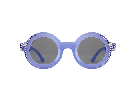 Purple Crystal Round Frame Sunglasses