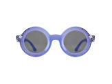 Purple Crystal Round Frame Sunglasses