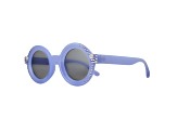 Purple Crystal Round Frame Sunglasses