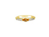 Judith Ripka 0.21ct Marquise Citrine And 0.41ctw Cubic Zirconia 14K Gold Clad Ring