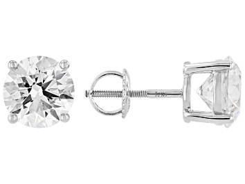 Picture of 14K White Gold Round IGI Certified Lab Grown Diamond Stud Earrings 4.0ctw, F Color/VS2 Clarity