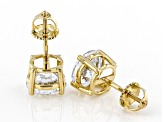 14K Yellow Gold Round IGI Certified Lab Grown Diamond Stud Earrings 4.0ctw, F Color/VS2 Clarity