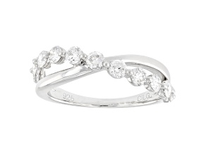 White Lab-Grown Diamond F-G VS-SI Rhodium Over Sterling Silver Ring 0.90ctw