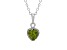 Green Peridot Sterling Silver Pendant with Chain 0.86ctw