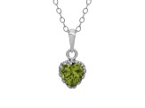 Green Peridot Sterling Silver Pendant with Chain 0.86ctw