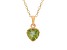 Green Peridot 14K Yellow Gold Over Sterling Silver Heart Pendant with Chain 0.86ct
