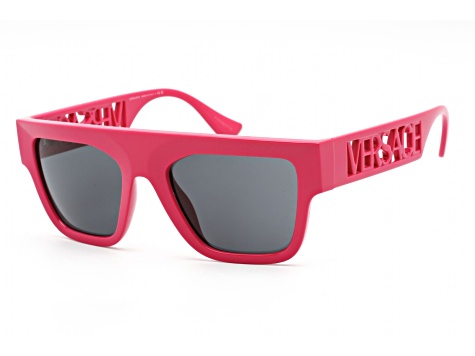 Versace Pink Square Frames / Gray Lenses Sunglasses