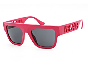 Versace Pink Square Frames / Gray Lenses Sunglasses