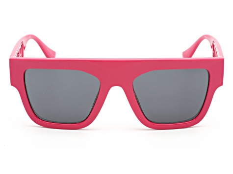 Versace Pink Square Frames / Gray Lenses Sunglasses