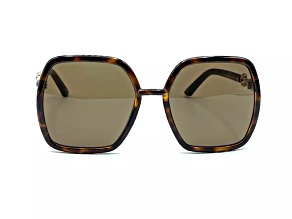 Gucci Brown Tortoise Square Frame / Brown Lens Sunglasses