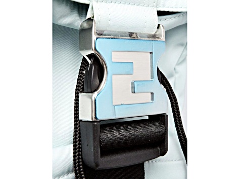 Fendi Fendiness Cyber Blue Nylon Buckle Mini Backpack