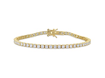 Picture of 5 1/10 CT DEW Created Moissanite Tennis Bracelet in Yellow Plated Sterling Silver