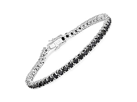 Black Diamond 8K White Gold Over Sterling Silver Tennis Bracelet 5.40ctw