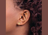 14K Yellow Gold Cubic Zirconia Turtle Post Earrings