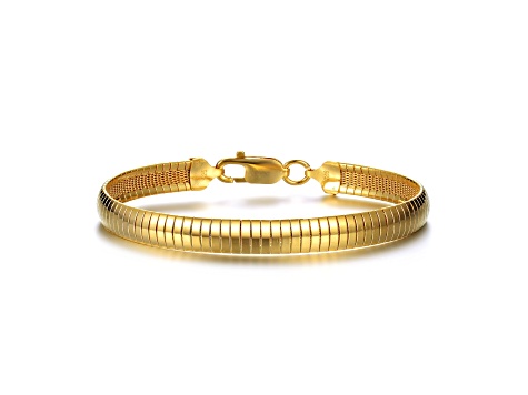14K Gold Plated over Brass Omega Bracelet-Unisex