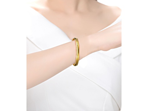 14K Gold Plated over Brass Omega Bracelet-Unisex