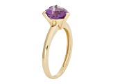 Amethyst 14K Yellow Gold Heart Ring 1.50ctw