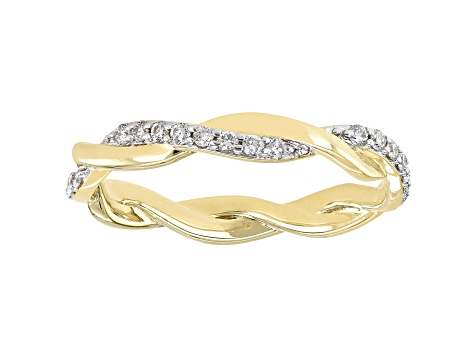 White Lab-Grown Diamond 14k Yellow Gold Eternity Band Ring 0.50ctw