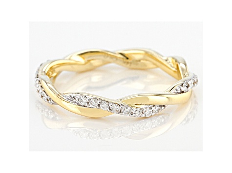 White Lab-Grown Diamond 14k Yellow Gold Eternity Band Ring 0.50ctw