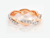 White Lab-Grown Diamond 14k Rose Gold Eternity Band Ring 0.50ctw