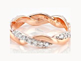 White Lab-Grown Diamond 14k Rose Gold Eternity Band Ring 0.50ctw