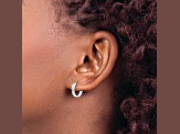 Rhodium Over 14K White Gold Cubic Zirconia Children's Hinged Hoop Earrings