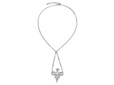 Clear Cubic Zirconia, Rhodium Plated over Brass Sterling Silver Accent Pendant Necklace