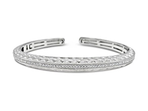 Judith Ripka 1.05ctw Bella Luce Diamond Simulant Rhodium Over Sterling Silver Cuff Bracelet