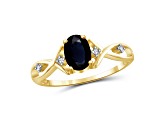 Black Sapphire 14K Gold Over Sterling Silver Ring 1.00ctw