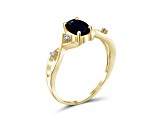 Black Sapphire 14K Gold Over Sterling Silver Ring 1.00ctw