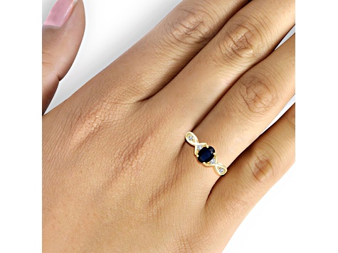 Black Sapphire 14K Gold Over Sterling Silver Ring 1.00ctw