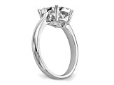 Rhodium Over 14K White Gold Diamond Cluster Engagement Ring 1.01ctw