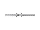 Clear Cubic Zirconia, Rhodium Plated over Sterling Silver Cluster Tennis Bracelet