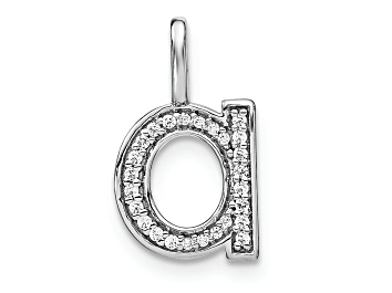 Picture of 14K White Gold Diamond Lower Case Letter A Initial Pendant