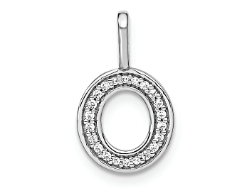 Picture of 14K White Gold Diamond Lower Case Letter O Initial Pendant