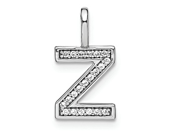 Picture of 14K White Gold Diamond Lower Case Letter Z Initial Pendant