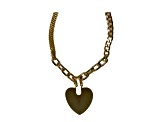 Gold Tone Heart Pendant Necklace.