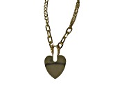 Gold Tone Heart Pendant Necklace.