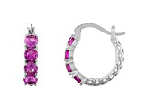 Lab Created Pink Sapphire Filigree Leverback Sterling Silver Earrings 3.25ctw