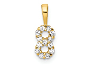 14k Yellow Gold Diamond Number 8 Pendant