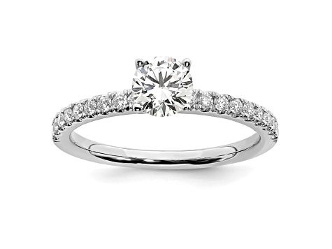 Rhodium Over 14K White Gold Lab Grown Diamond SI1/SI2, G H I, Engagement Ring