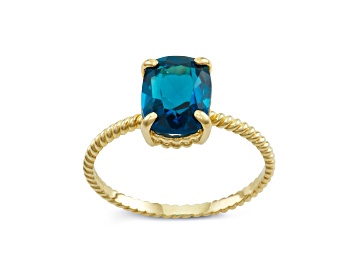 Picture of London Blue Topaz 10K Yellow Gold Twist Band Ring 2.45ctw