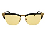 Gucci Black and Gold Tone Frame / Yellow Light Brown Lens Sunglasses