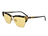 Gucci Black and Gold Tone Frame / Yellow Light Brown Lens Sunglasses