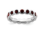 Sterling Silver Stackable Expressions Red Crystal Ring