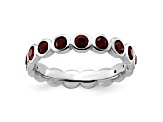 Sterling Silver Stackable Expressions Red Crystal Ring