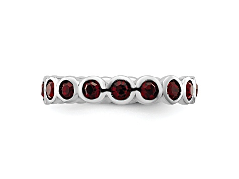 Sterling Silver Stackable Expressions Red Crystal Ring