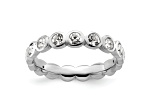 Sterling Silver Stackable Expressions White Crystal Ring